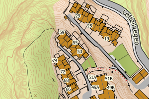 Kartbilde fra WMS-tjeneste av avviket