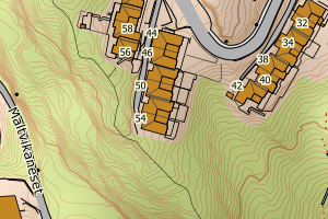 Kartbilde fra WMS-tjeneste av avviket