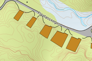 Kartbilde fra WMS-tjeneste av avviket