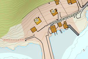 Kartbilde fra WMS-tjeneste av avviket