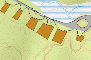 Kartbilde fra WMS-tjeneste av avviket