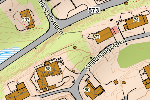 Kartbilde fra WMS-tjeneste av avviket