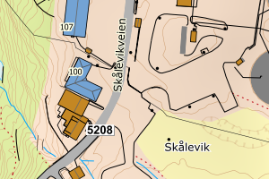 Kartbilde fra WMS-tjeneste av avviket