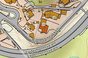 Kartbilde fra WMS-tjeneste av avviket