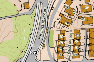 Kartbilde fra WMS-tjeneste av avviket
