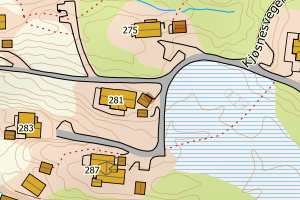 Kartbilde fra WMS-tjeneste av avviket