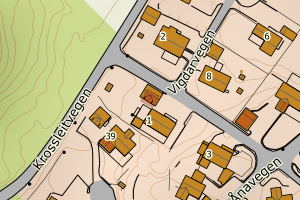 Kartbilde fra WMS-tjeneste av avviket