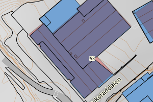 Kartbilde fra WMS-tjeneste av avviket