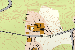 Kartbilde fra WMS-tjeneste av avviket