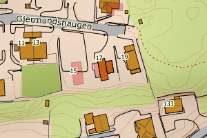 Kartbilde fra WMS-tjeneste av avviket