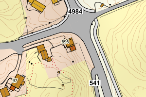 Kartbilde fra WMS-tjeneste av avviket