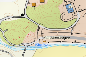 Kartbilde fra WMS-tjeneste av avviket