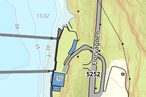Kartbilde fra WMS-tjeneste av avviket