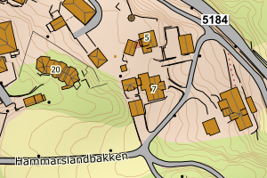 Kartbilde fra WMS-tjeneste av avviket