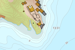 Kartbilde fra WMS-tjeneste av avviket