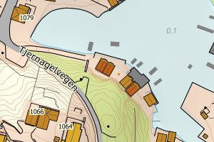 Kartbilde fra WMS-tjeneste av avviket