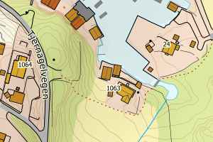 Kartbilde fra WMS-tjeneste av avviket