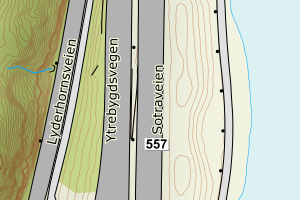 Kartbilde fra WMS-tjeneste av avviket