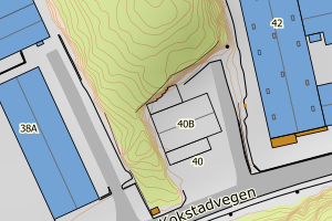 Kartbilde fra WMS-tjeneste av avviket