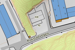 Kartbilde fra WMS-tjeneste av avviket