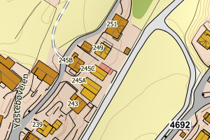 Kartbilde fra WMS-tjeneste av avviket