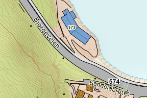 Kartbilde fra WMS-tjeneste av avviket