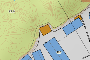 Kartbilde fra WMS-tjeneste av avviket