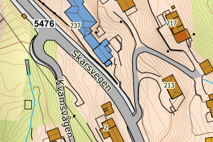 Kartbilde fra WMS-tjeneste av avviket