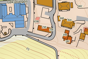 Kartbilde fra WMS-tjeneste av avviket