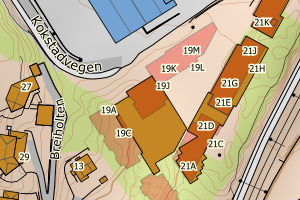 Kartbilde fra WMS-tjeneste av avviket