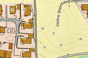 Kartbilde fra WMS-tjeneste av avviket