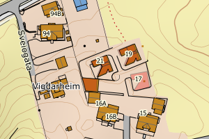 Kartbilde fra WMS-tjeneste av avviket