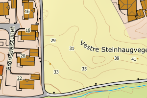 Kartbilde fra WMS-tjeneste av avviket