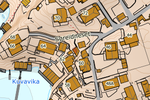 Kartbilde fra WMS-tjeneste av avviket