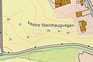Kartbilde fra WMS-tjeneste av avviket