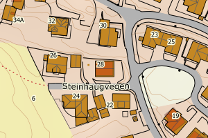 Kartbilde fra WMS-tjeneste av avviket