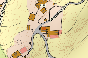 Kartbilde fra WMS-tjeneste av avviket