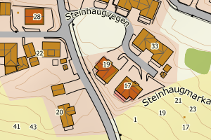 Kartbilde fra WMS-tjeneste av avviket
