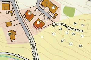 Kartbilde fra WMS-tjeneste av avviket