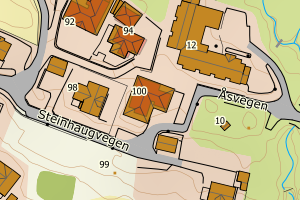 Kartbilde fra WMS-tjeneste av avviket