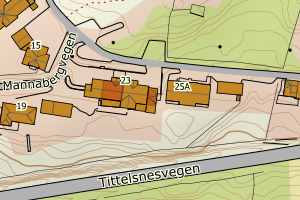 Kartbilde fra WMS-tjeneste av avviket
