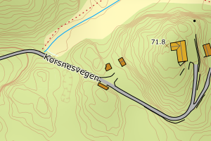 Kartbilde fra WMS-tjeneste av avviket