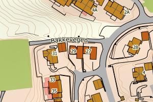 Kartbilde fra WMS-tjeneste av avviket