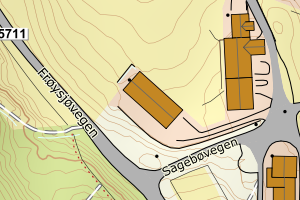Kartbilde fra WMS-tjeneste av avviket