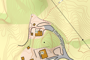 Kartbilde fra WMS-tjeneste av avviket