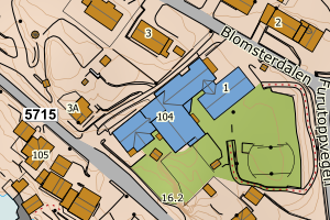 Kartbilde fra WMS-tjeneste av avviket
