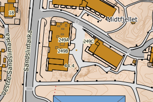 Kartbilde fra WMS-tjeneste av avviket