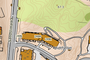 Kartbilde fra WMS-tjeneste av avviket