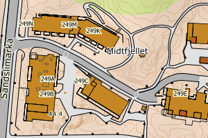 Kartbilde fra WMS-tjeneste av avviket