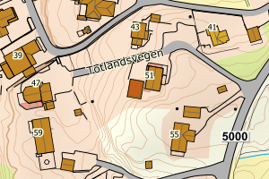 Kartbilde fra WMS-tjeneste av avviket